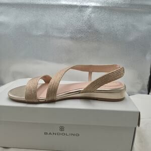 NEW Bandolino Kalinar Open Toe Wedge Sandals gold Platino SIZE 8.5